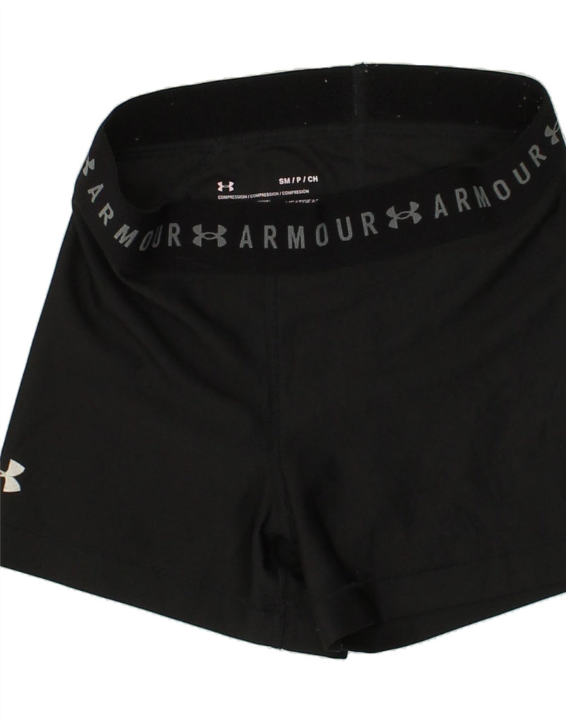 UNDER ARMOUR Womens Sport Shorts UK 8 Small Black | Vintage Under Armour | Thrift | Second-Hand Under Armour | Used Clothing | Messina Hembry 