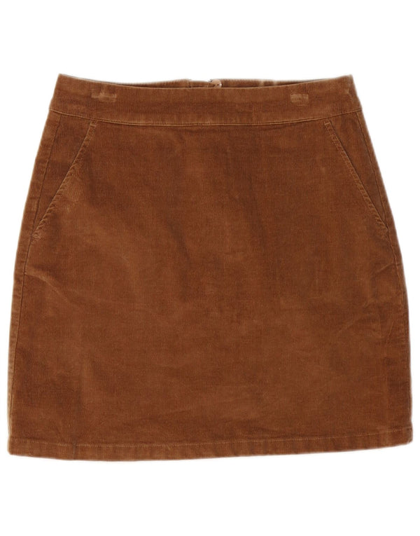 Warehouse Womens Mini Corduroy Skirt UK 10 Small W28  Brown Cotton