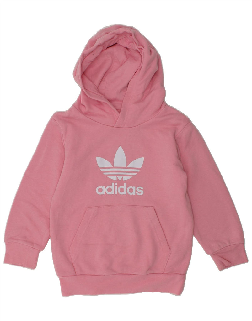 ADIDAS Girls Graphic Hoodie Jumper 3-4 Years Pink Cotton | Vintage Adidas | Thrift | Second-Hand Adidas | Used Clothing | Messina Hembry 