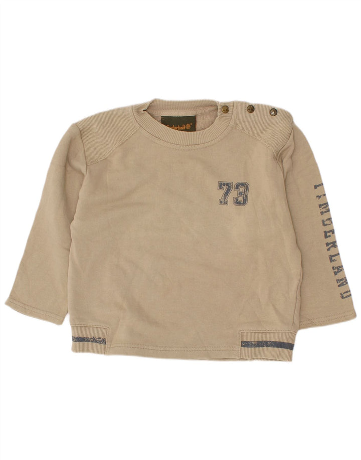 Timberland Boys Graphic Sweatshirt Jumper 2-3 Years Beige Cotton