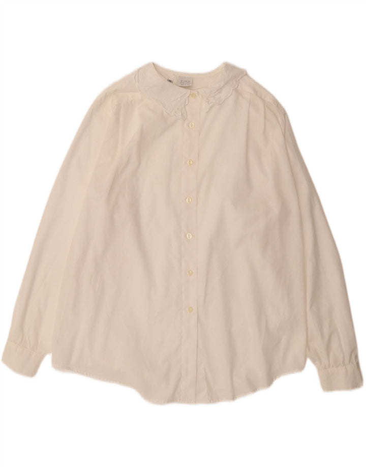 VINTAGE Womens Oversized Shirt Blouse IT 46 Large White Cotton Vintage Vintage and Second-Hand Vintage from Messina Hembry 
