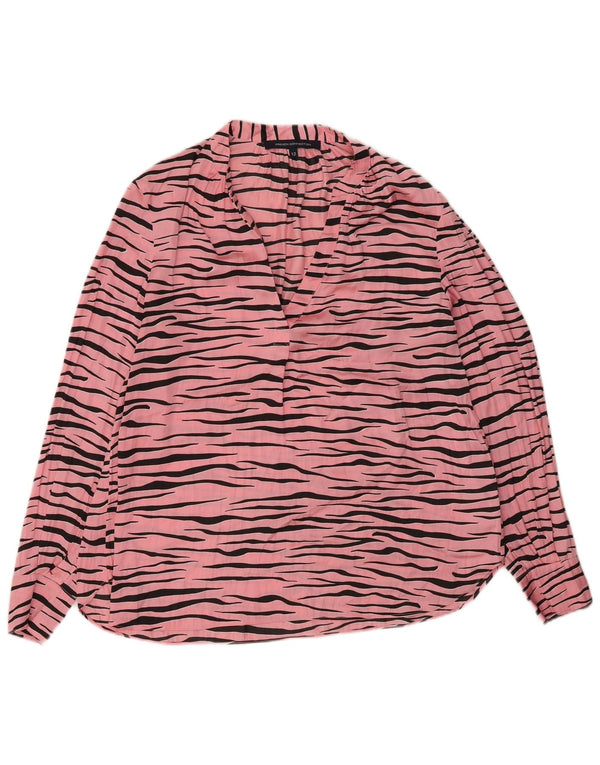 French Connection Womens Blouse Top UK 12 Medium Pink Animal Print