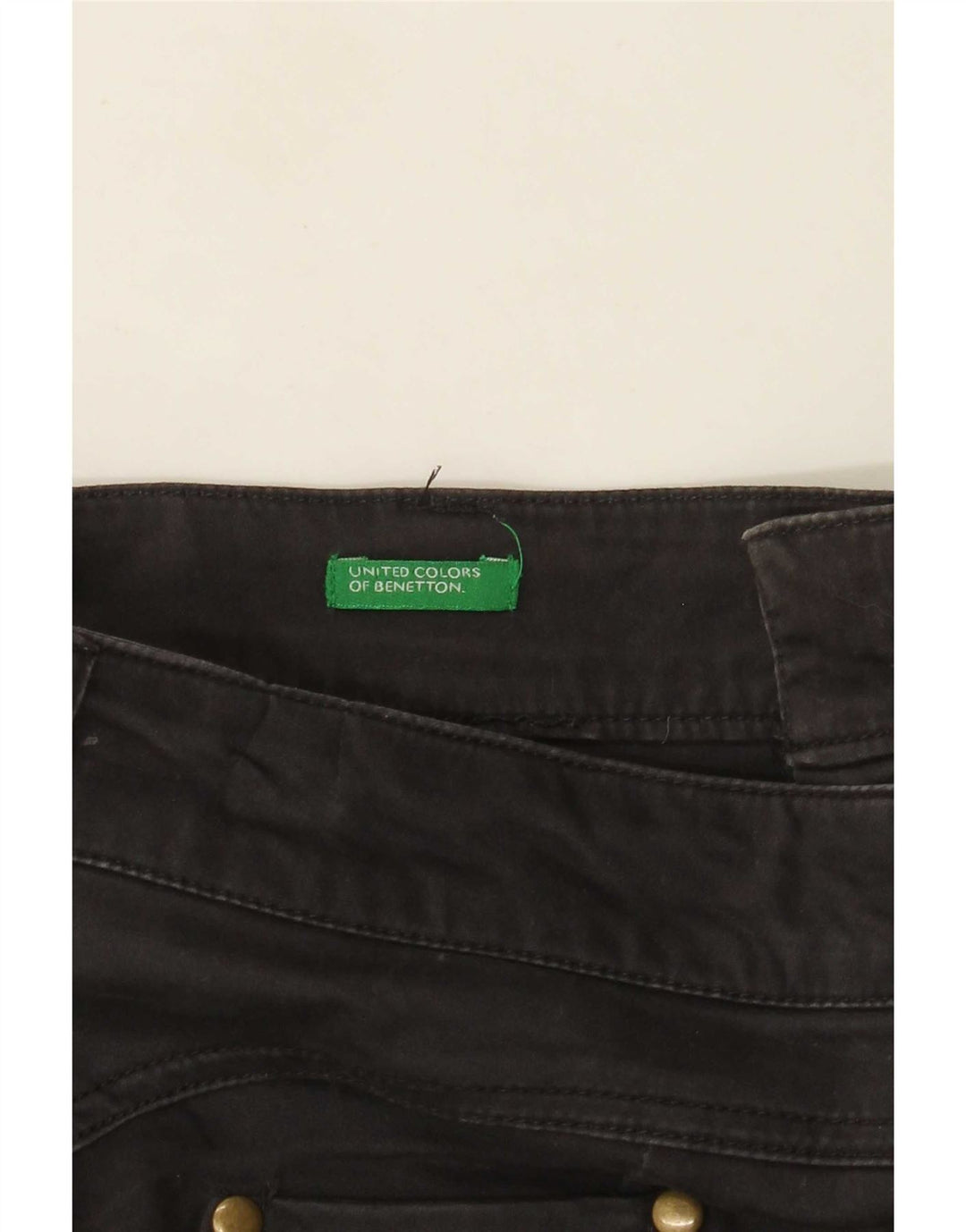 Benetton Mens Straight Casual Trousers W34 L33 Grey