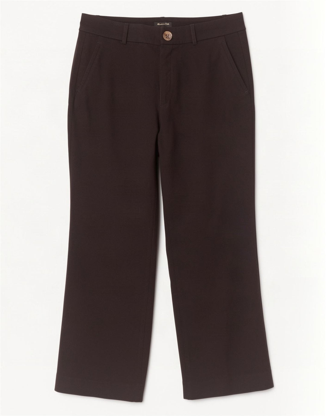 Massimo Dutti Womens Straight Cropped Trousers EU 40 Medium W30 L24 Black