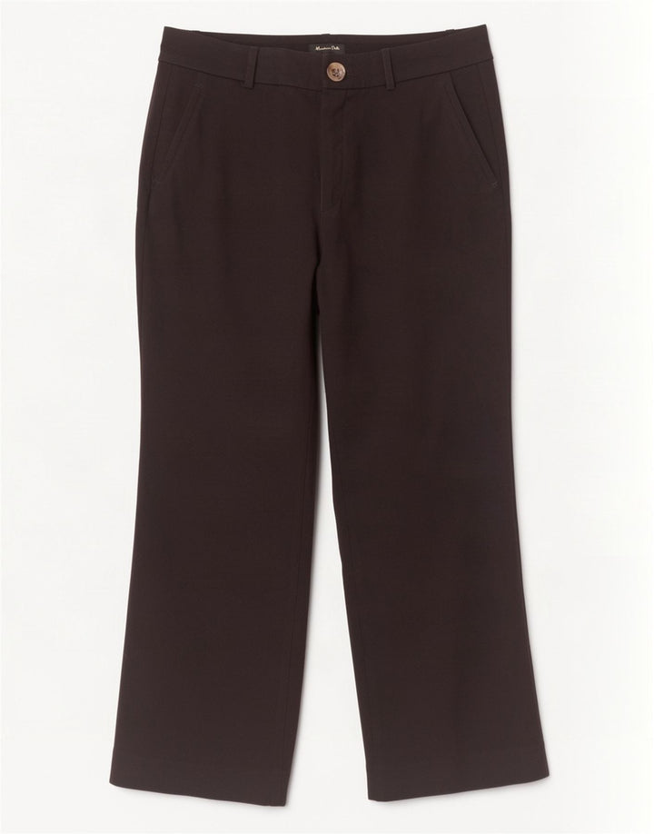 Massimo Dutti Womens Straight Cropped Trousers EU 40 Medium W30 L24 Black