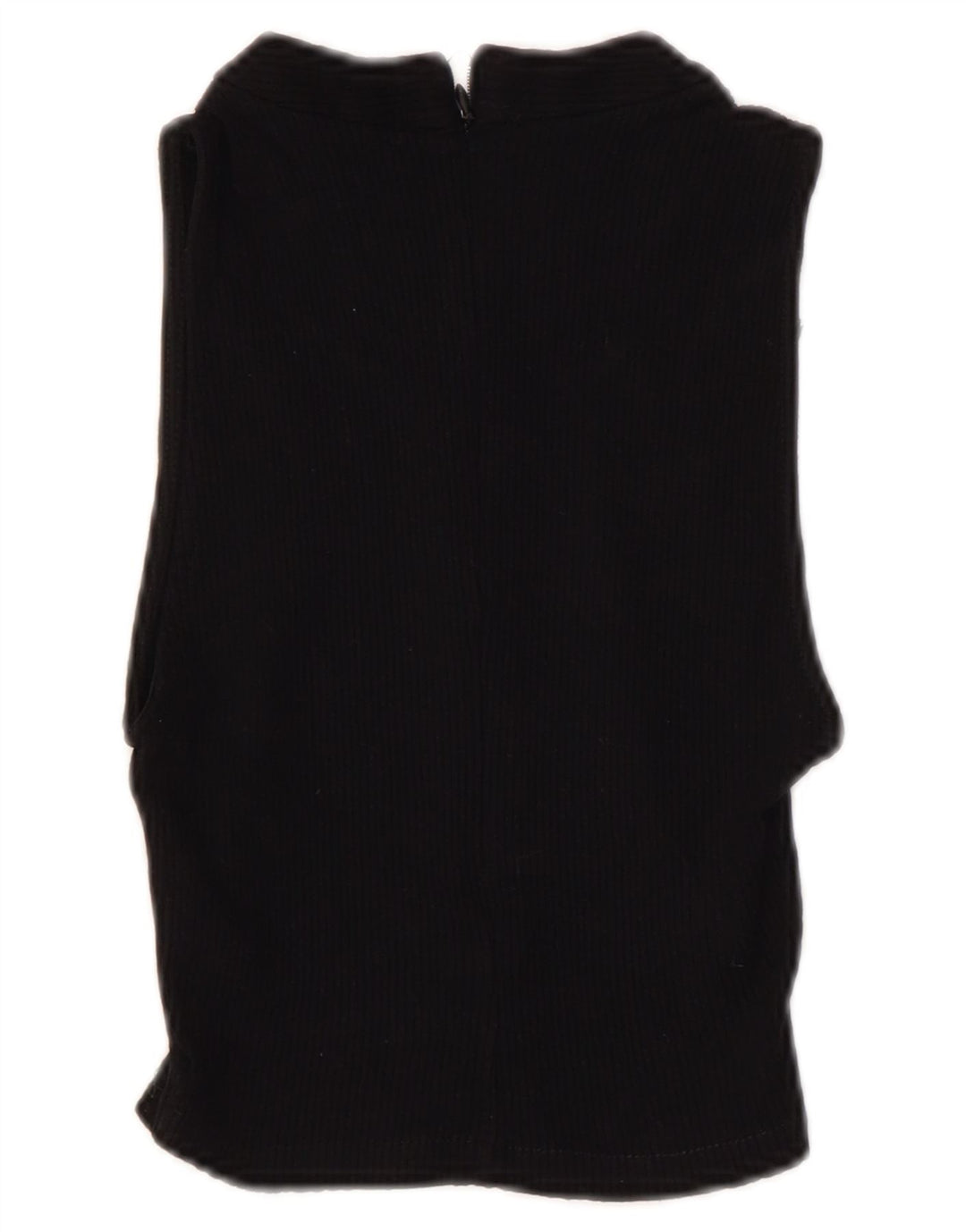 Zara Womens Sleeveless Crop Top UK 8 Small Black Viscose
