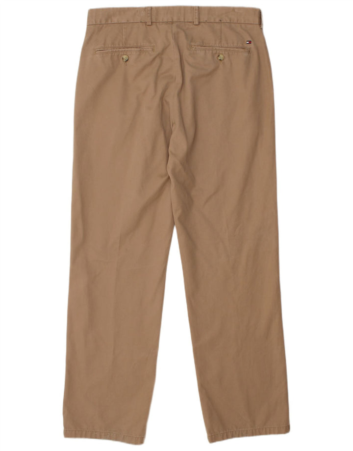 TOMMY HILFIGER Mens Straight Chino Trousers W34 L32 Beige Cotton