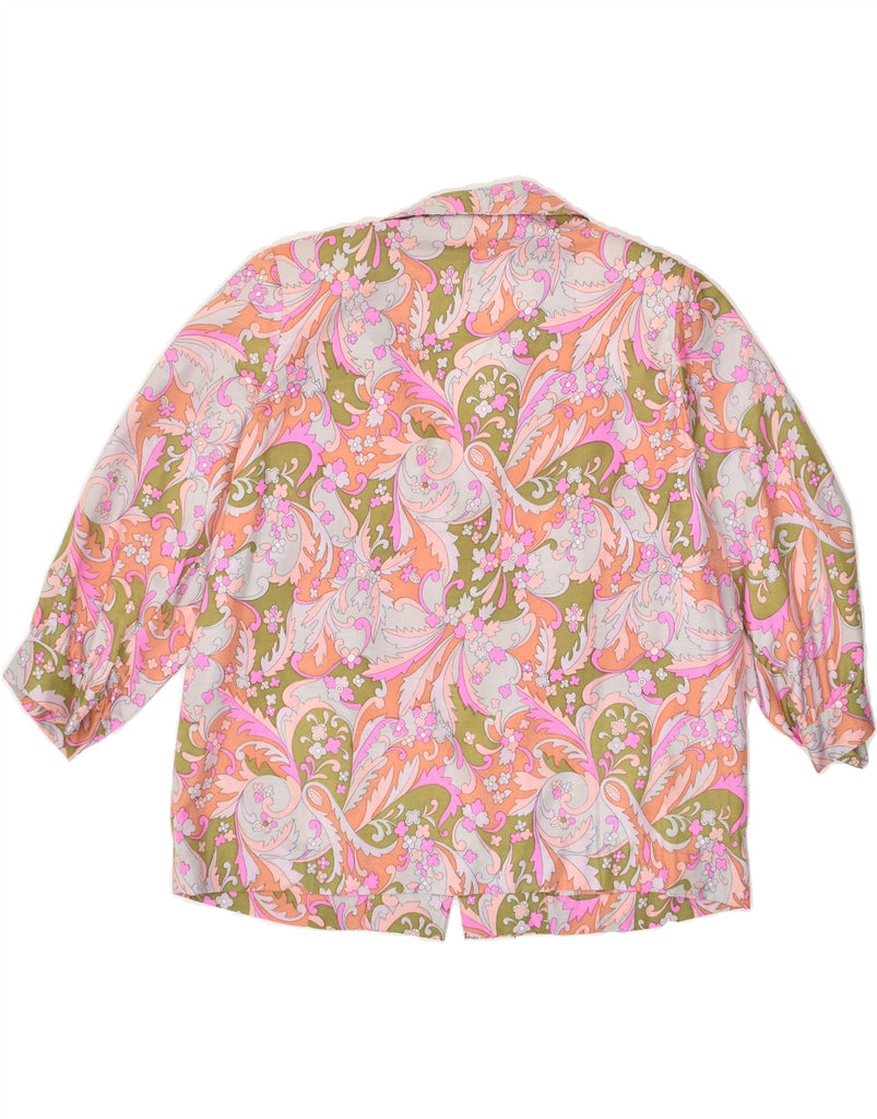 VINTAGE Womens 3/4 Sleeve Shirt Blouse UK 16 Large Pink Floral | Vintage Vintage | Thrift | Second-Hand Vintage | Used Clothing | Messina Hembry 