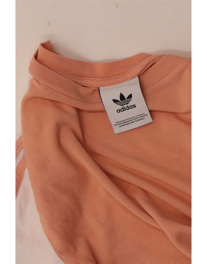 Adidas Womens T-Shirt Top UK 14 Medium Pink Colourblock