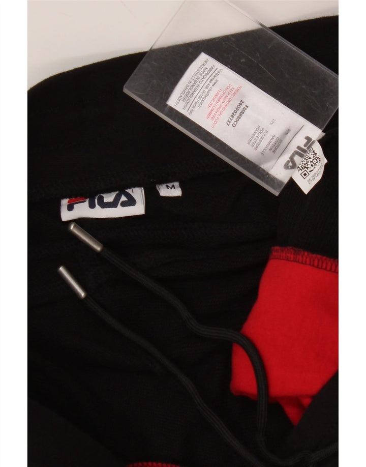 FILA Mens Tracksuit Trousers Medium Black Cotton