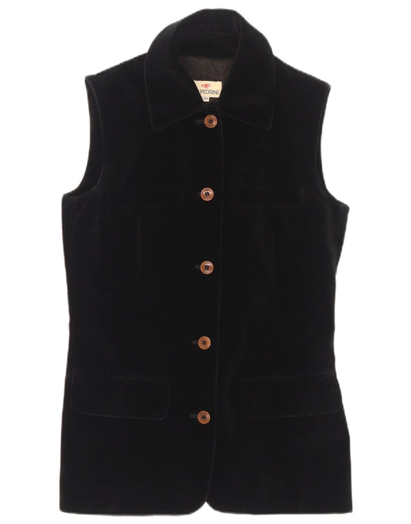 GB.PEDRINI Womens Longline Waistcoat IT 40 Small Black