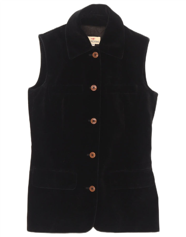 GB.PEDRINI Womens Longline Waistcoat IT 40 Small Black