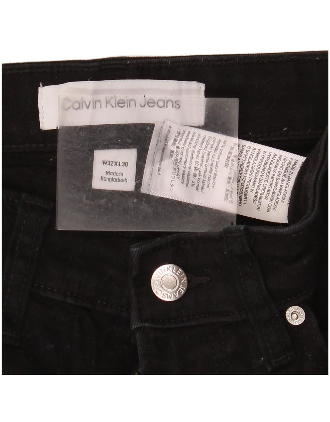 Calvin Klein Mens Skinny Jeans W32 L30 Black Cotton