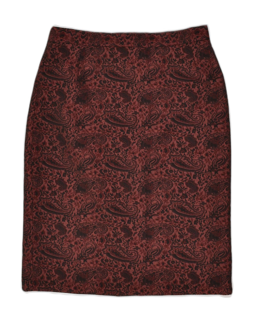 VINTAGE Womens Pencil Skirt EU 42 Medium W30 Maroon Paisley | Vintage Vintage | Thrift | Second-Hand Vintage | Used Clothing | Messina Hembry 