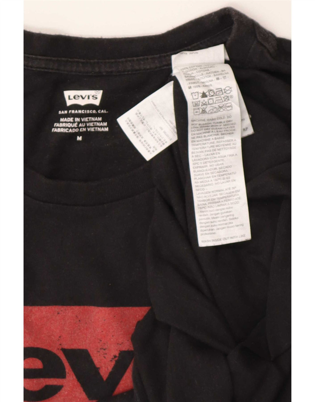 Levi's Mens Graphic T-Shirt Top Medium Black Cotton