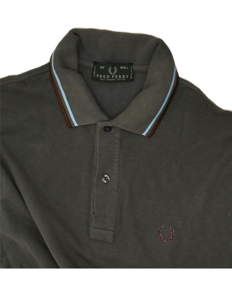 FRED PERRY Mens Polo Shirt Medium Grey Cotton | Vintage Fred Perry | Thrift | Second-Hand Fred Perry | Used Clothing | Messina Hembry 