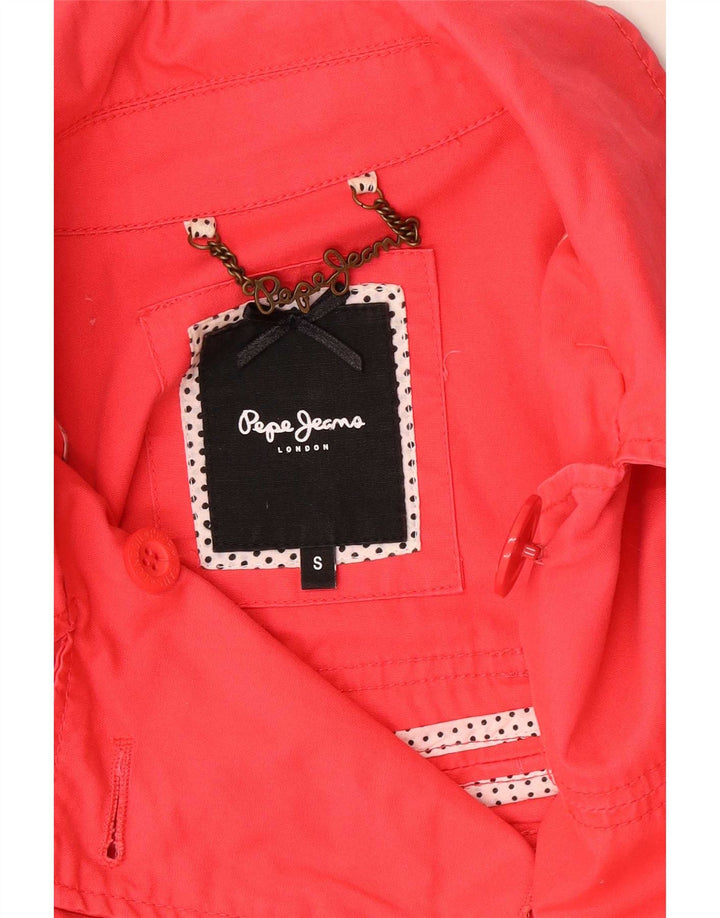 PEPE Jeans Womens Pea Coat UK 10 Small Pink