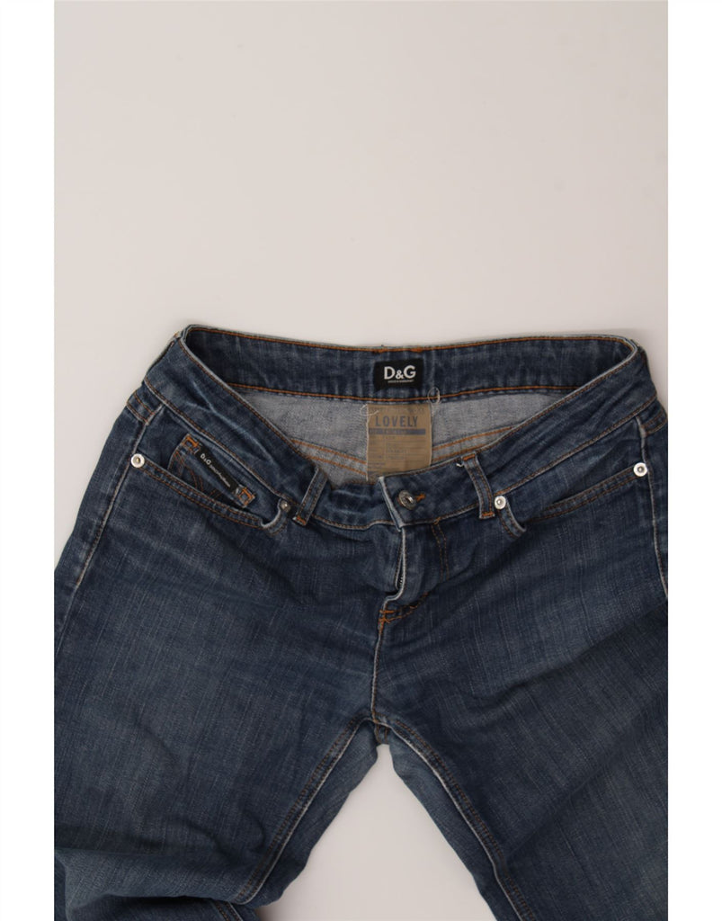 DOLCE & GABBANA Womens Low Waist Crop Straight Jeans W29 L26 Navy Blue Vintage Dolce & Gabbana and Second-Hand Dolce & Gabbana from Messina Hembry 