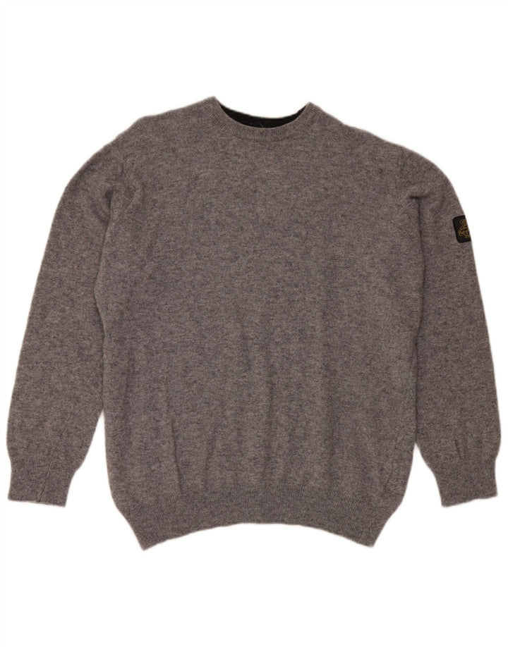 REFRIGIWEAR Mens Crew Neck Jumper Sweater Medium Grey