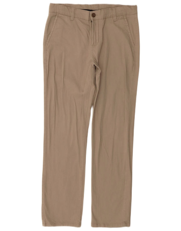 Izod Boys Husky Straight Chino Trousers 15-16 Years W30 L28 Beige Cotton