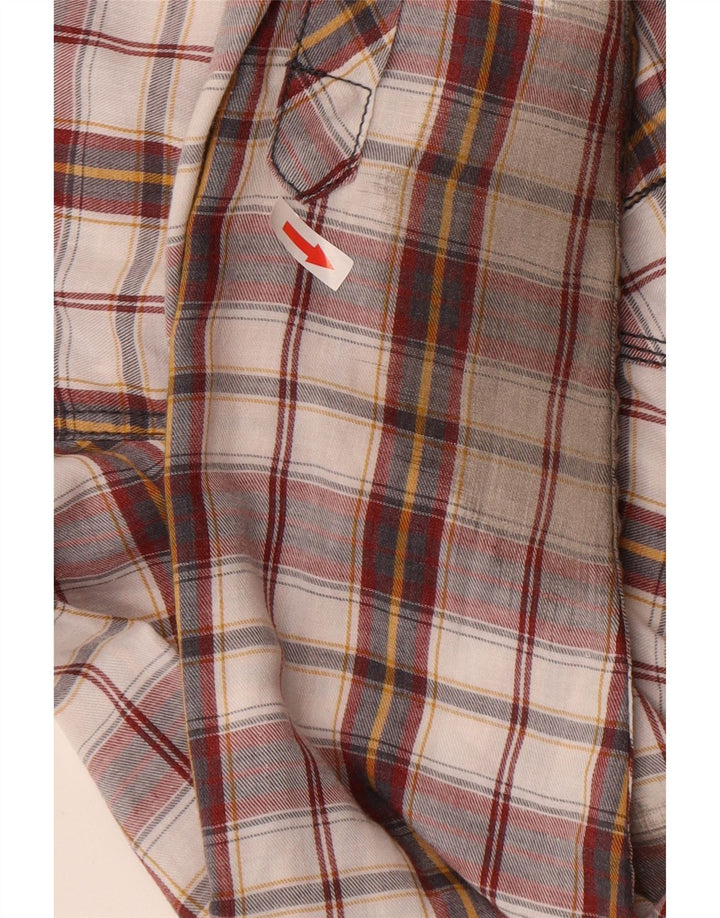 BKE Mens Checked  Flannel Shirt XL Burgundy Check Cotton