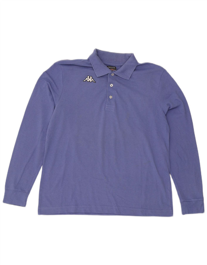Kappa Mens Long Sleeve Polo Shirt Large Blue