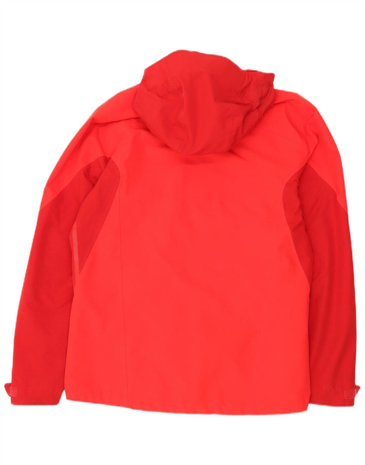 Adidas Mens Hooded Rain Jacket UK 42/44 Large Red Colourblock Polyester