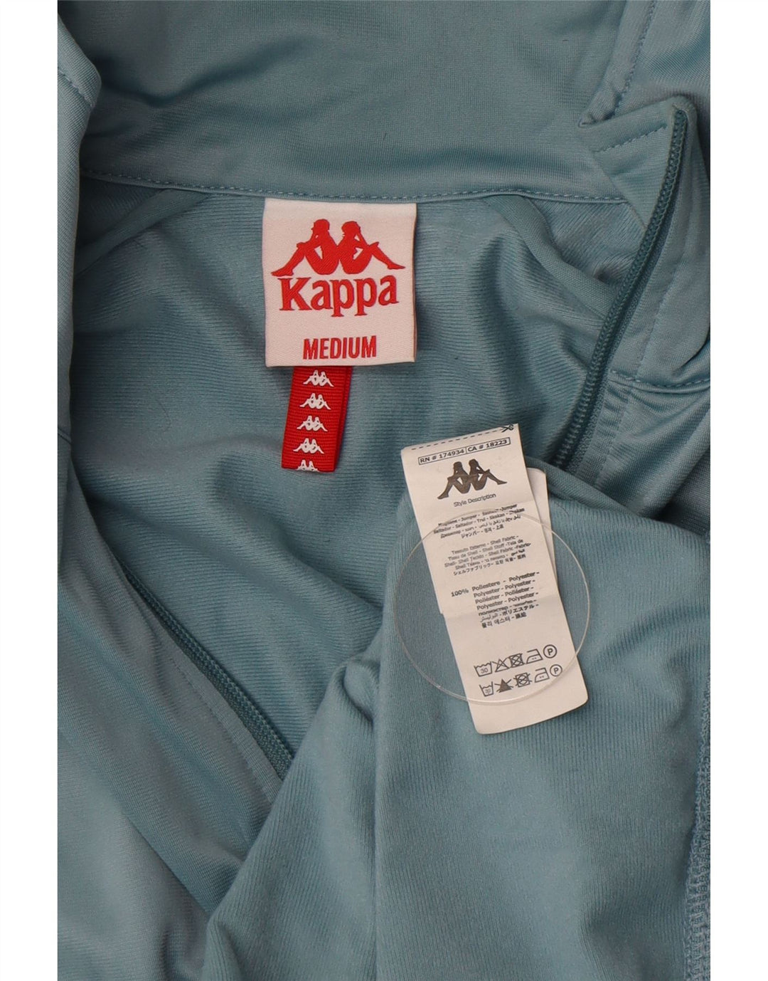 Kappa Mens Graphic Tracksuit Top Jacket Medium Blue Colourblock Polyester