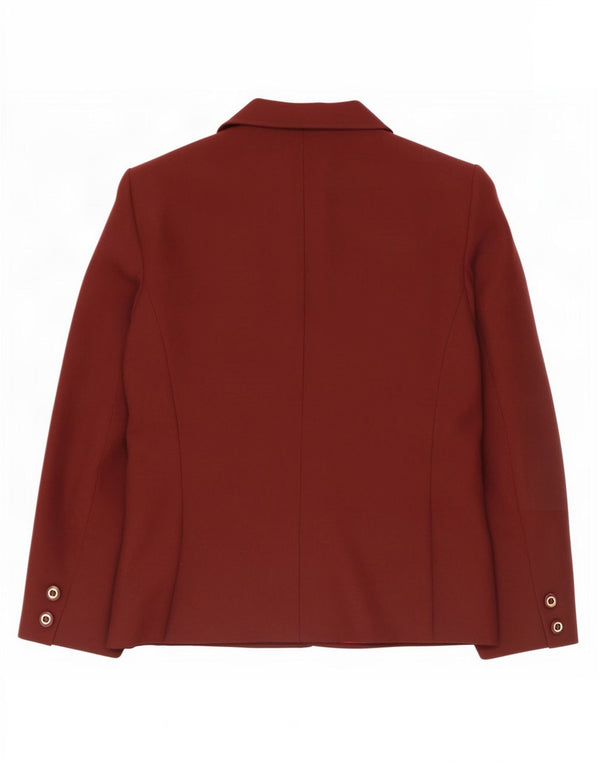 El Encore Womens 3 Button Blazer Jacket UK 14 Medium Burgundy Polyester