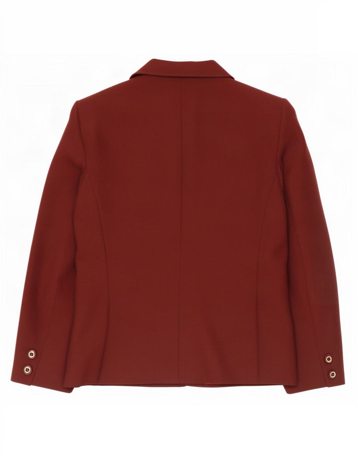 El Encore Womens 3 Button Blazer Jacket UK 14 Medium Burgundy Polyester