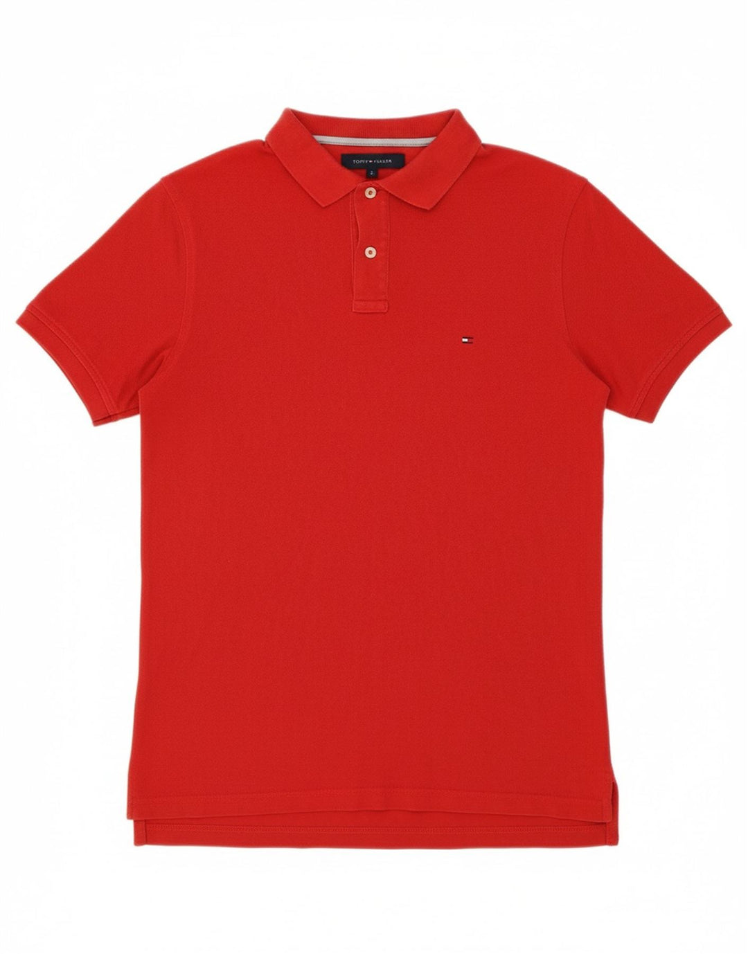 TOMMY HILFIGER Mens Slim Fit Polo Shirt Medium Red Cotton Vintage Tommy Hilfiger and Second-Hand Tommy Hilfiger from Messina Hembry 