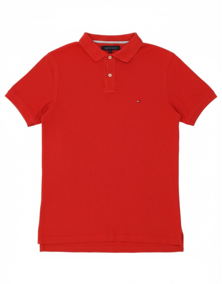 TOMMY HILFIGER Mens Slim Fit Polo Shirt Medium Red Cotton Vintage Tommy Hilfiger and Second-Hand Tommy Hilfiger from Messina Hembry 