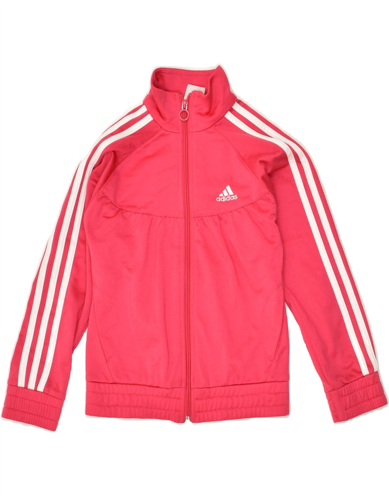 ADIDAS Girls Tracksuit Top Jacket 7-8 Years Pink Polyester | Vintage Adidas | Thrift | Second-Hand Adidas | Used Clothing | Messina Hembry 