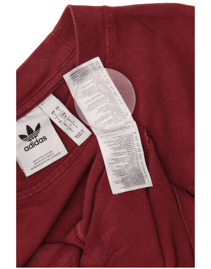 Adidas Mens T-Shirt Top Small Burgundy Cotton