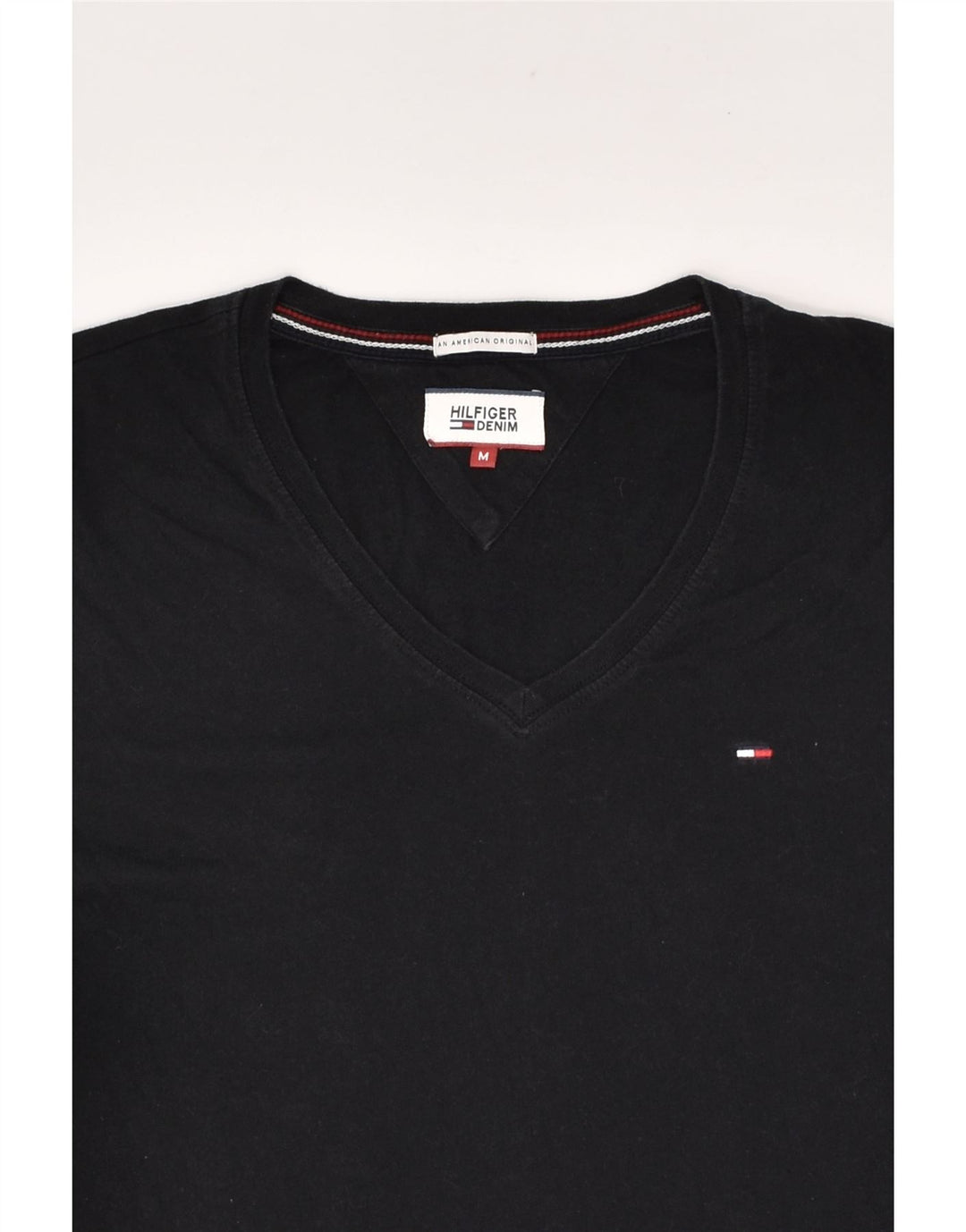 TOMMY HILFIGER Mens T-Shirt Top Medium Black Cotton | Vintage Tommy Hilfiger | Thrift | Second-Hand Tommy Hilfiger | Used Clothing | Messina Hembry 