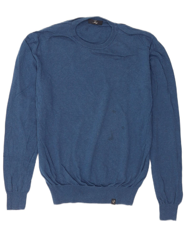 Fay Mens Crew Neck Jumper Sweater Medium Blue