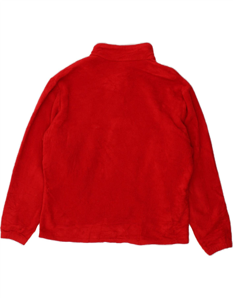 J. CREW Mens Zip Neck Fleece Jumper Medium Red Polyester | Vintage J. Crew | Thrift | Second-Hand J. Crew | Used Clothing | Messina Hembry 