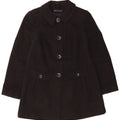 Marks & Spencer Womens Regular Fit Overcoat UK 10 Small Black Polyester