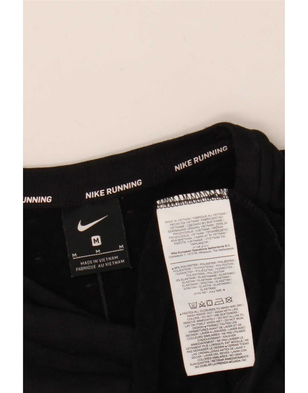 Nike Mens Running Top Long Sleeve Medium Black Polyester