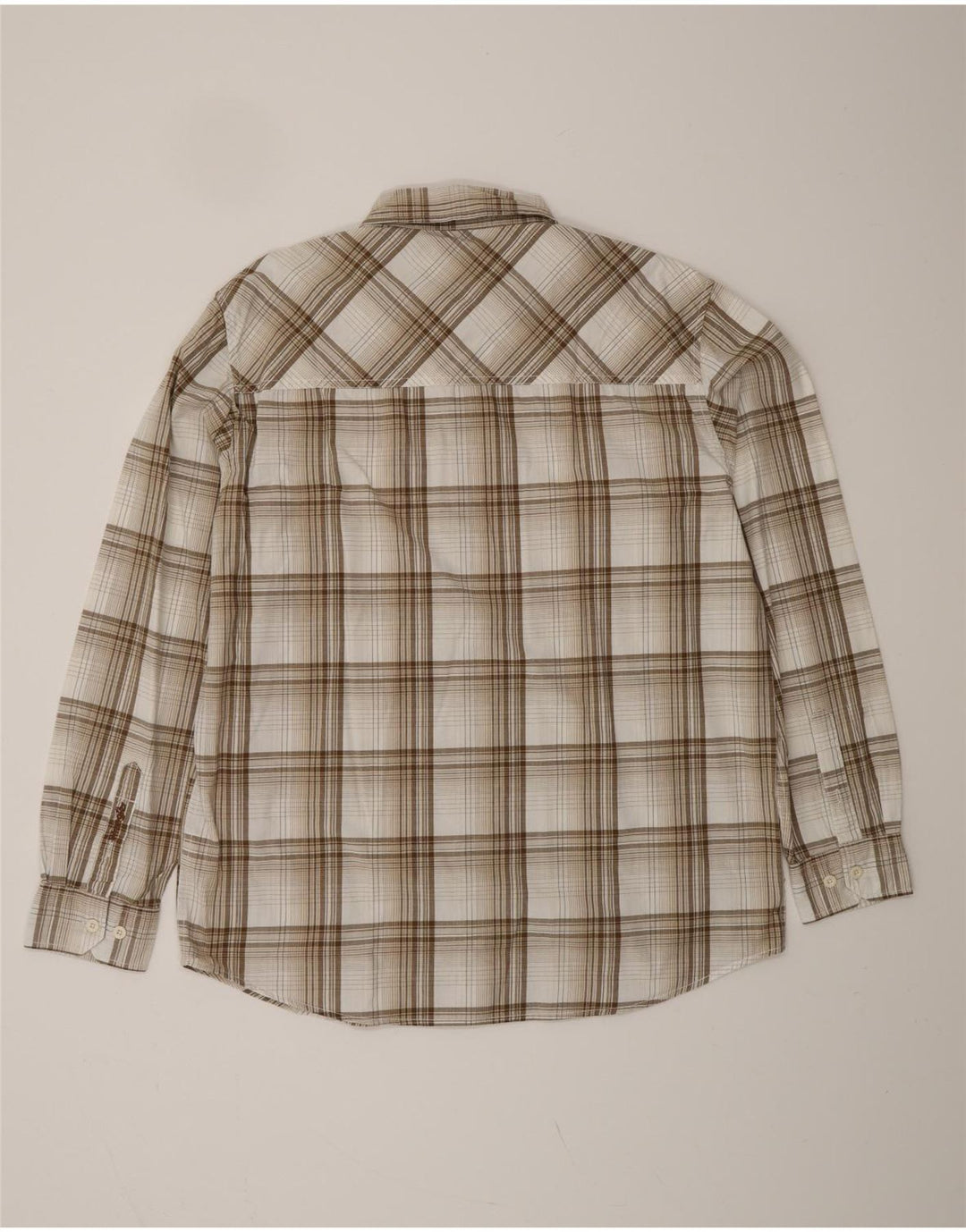 WRANGLER Mens Greensboro Shirt XL Beige Plaid Cotton Classic