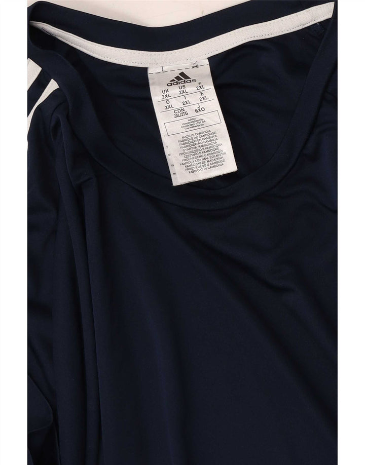 Adidas Mens Aeroready T-Shirt Top 2XL Navy Blue Polyester