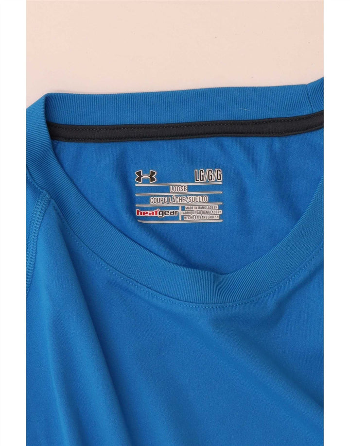 Under Armour Mens Heat Gear T-Shirt Top Large Blue