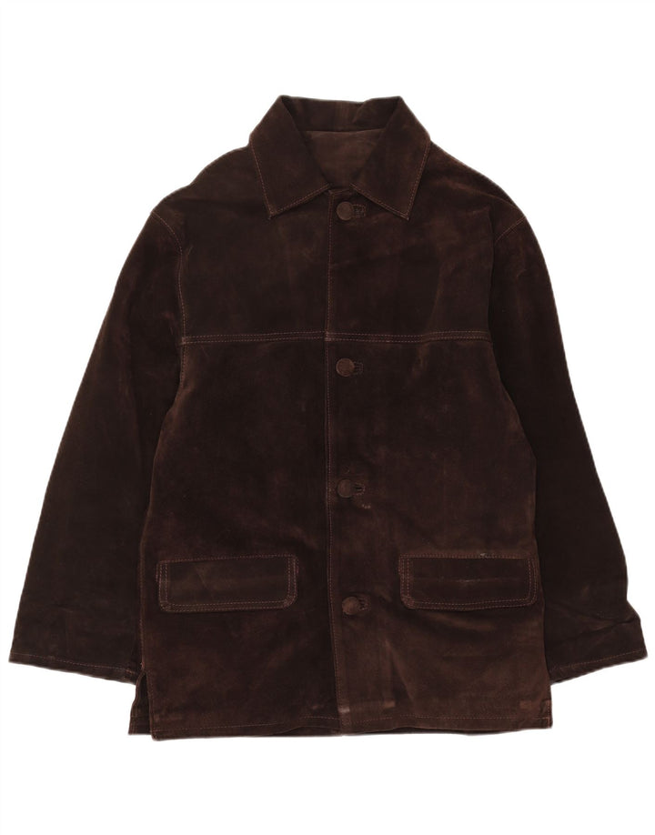 Vintage Mens Suede Jacket IT 44 XS Brown