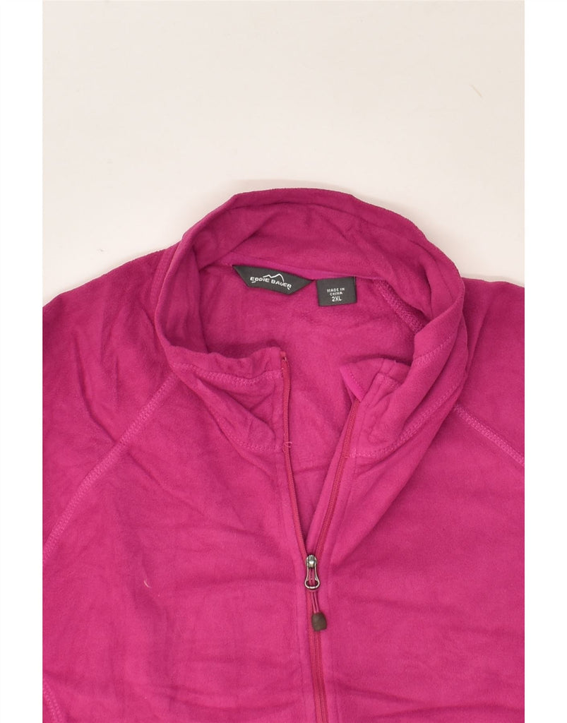 EDDIE BAUER Womens Fleece Jacket UK 20 2XL Pink Polyester | Vintage Eddie Bauer | Thrift | Second-Hand Eddie Bauer | Used Clothing | Messina Hembry 