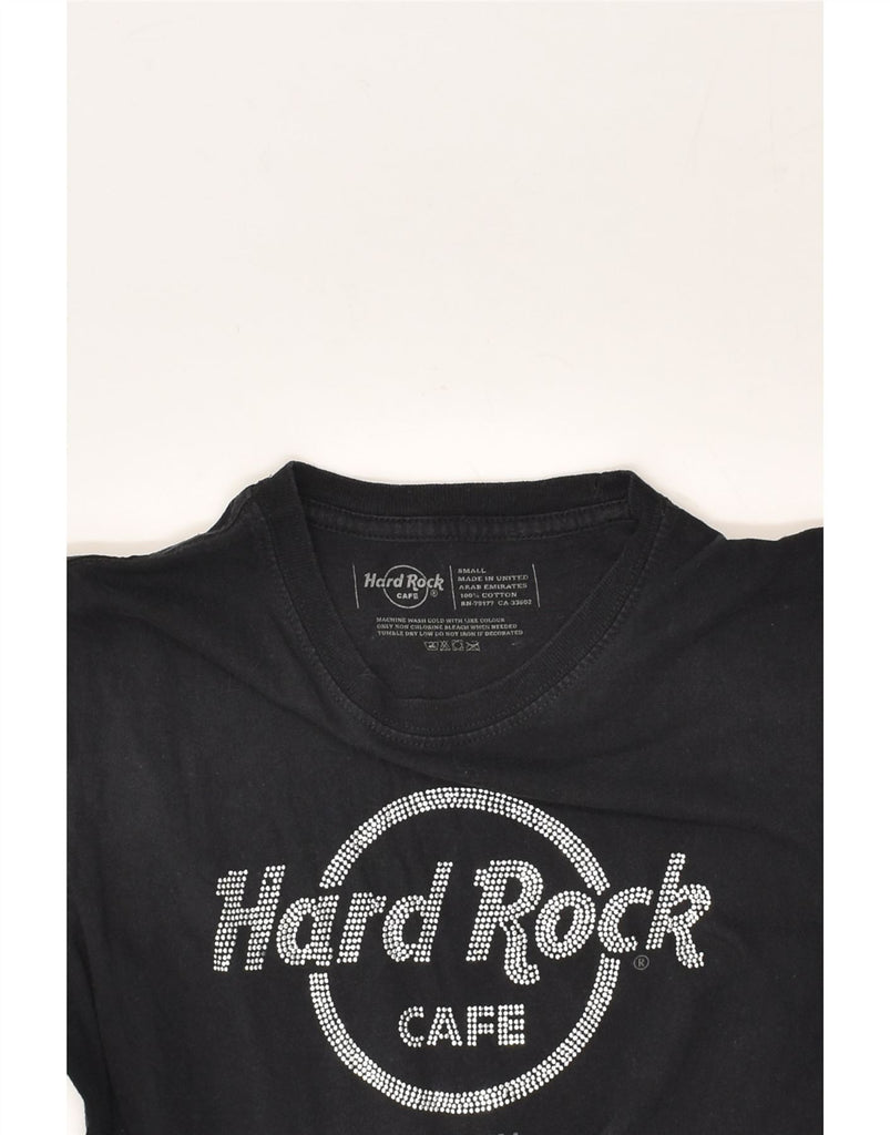 HARD ROCK Womens Berlin Graphic T-Shirt Top UK 8 Small Black Cotton | Vintage Hard Rock | Thrift | Second-Hand Hard Rock | Used Clothing | Messina Hembry 