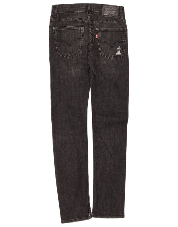 Levi's Boys 510 Distressed Skinny Jeans 11-12 Years W28 L29 Black Cotton