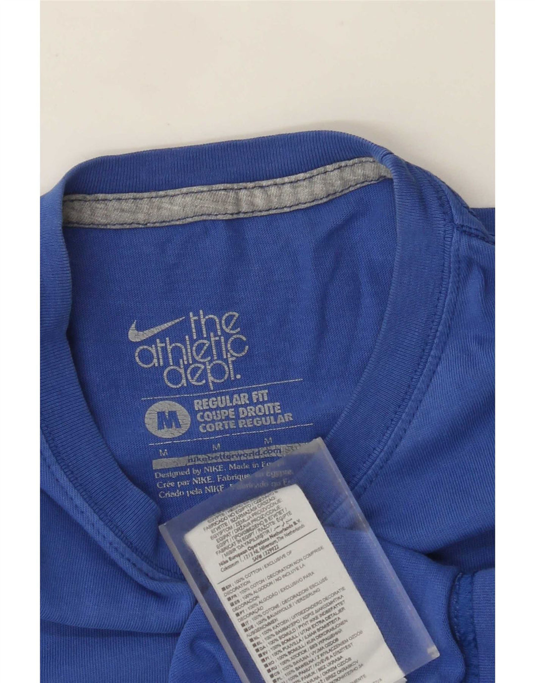 Nike Mens Regular Fit T-Shirt Top Medium Blue Cotton