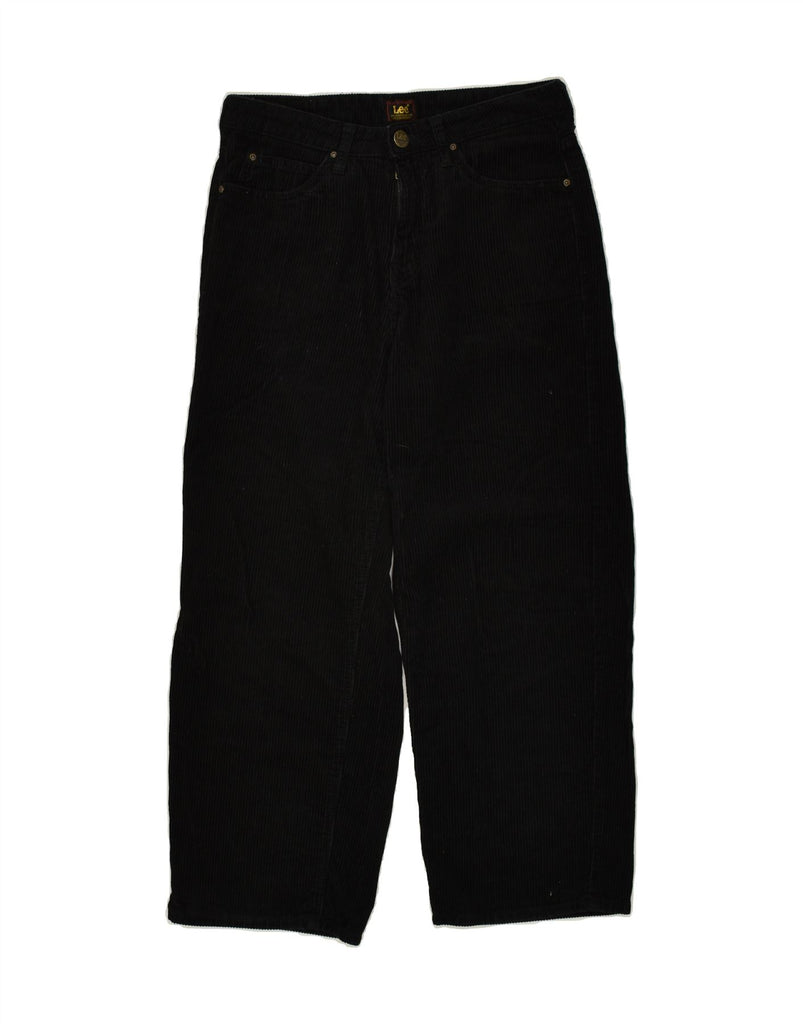 LEE Womens Straight Corduroy Trousers W26 L25 Black Cotton Vintage Lee and Second-Hand Lee from Messina Hembry 