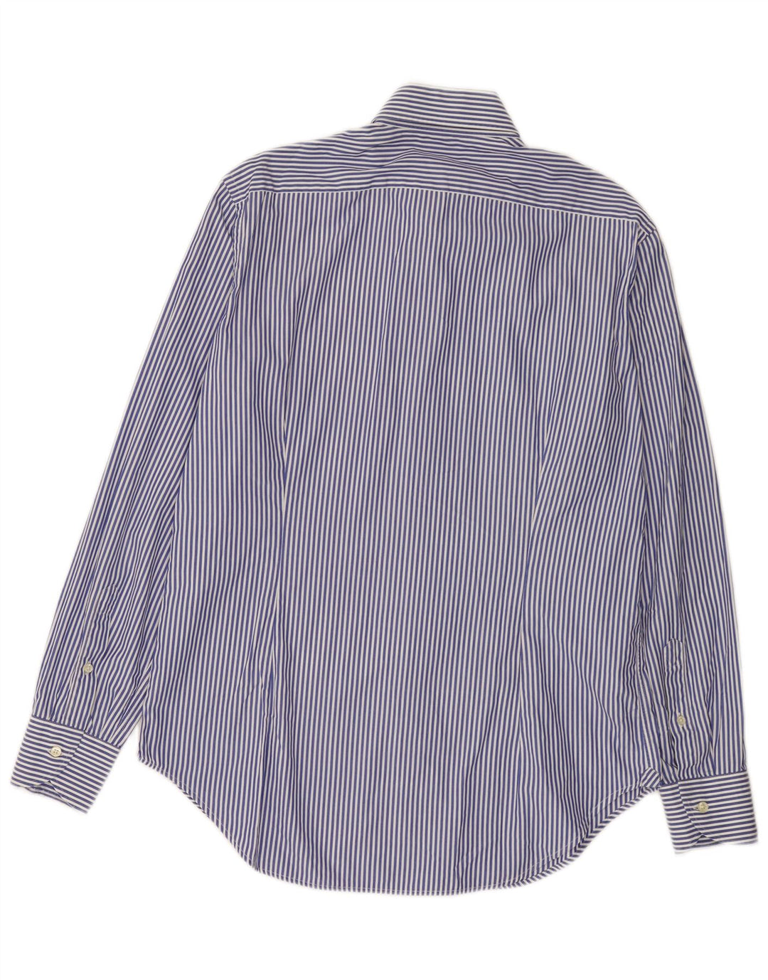Egon Furstenberg Mens Shirt Size 16 41 Large Blue Pinstripe Cotton