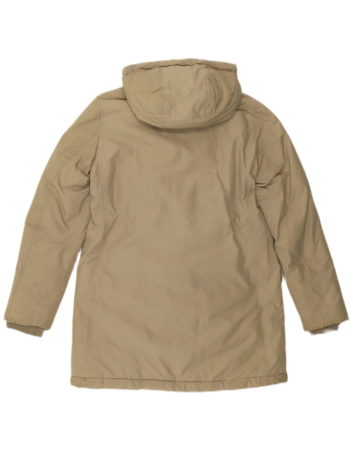 WOOLRICH Womens Hooded Padded Jacket UK 14 Medium Green Cotton
